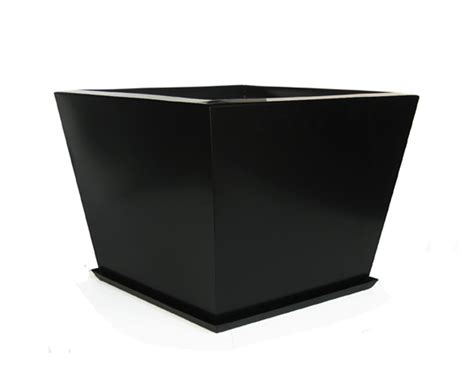 Zoid. Square Black Steel Metal Outdoor Planter Box 